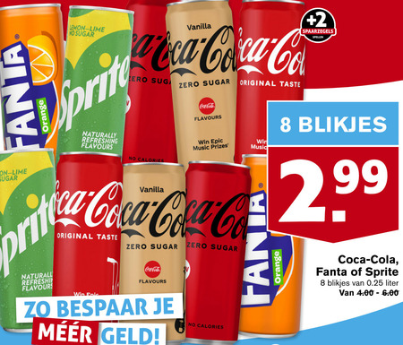 Sprite   frisdrank, cola folder aanbieding bij  Hoogvliet - details