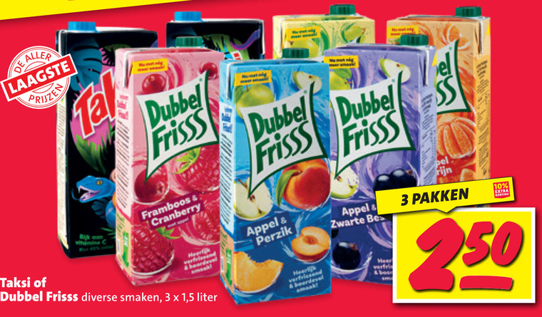 Dubbelfrisss   fruitdrank folder aanbieding bij  Nettorama - details