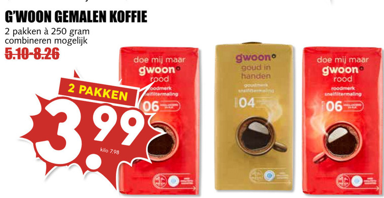 Gwoon   koffie folder aanbieding bij  MCD Supermarkt Basis - details