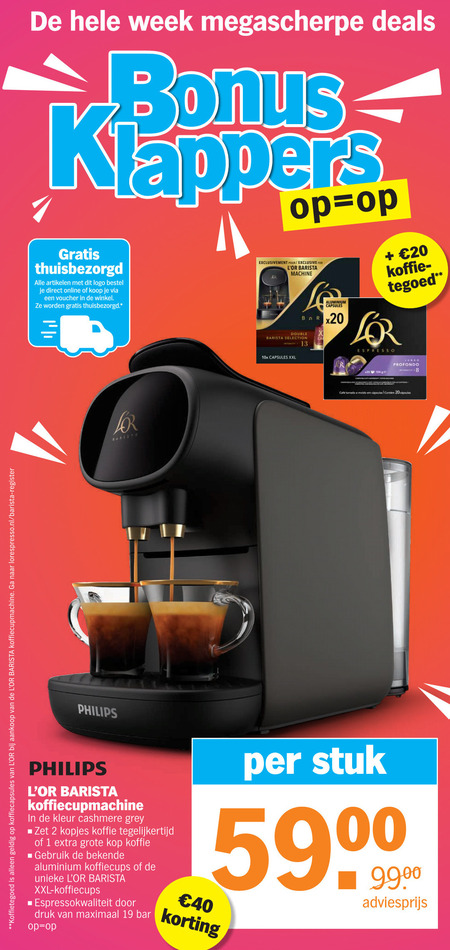 Philips   nespresso apparaat folder aanbieding bij  Albert Heijn - details