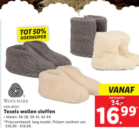 Texels   damessloffen folder aanbieding bij  Lidl - details