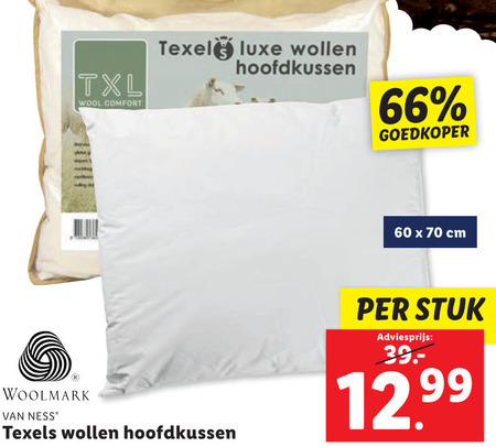 maart Onregelmatigheden tekst Texels hoofdkussen folder aanbieding bij Lidl - details