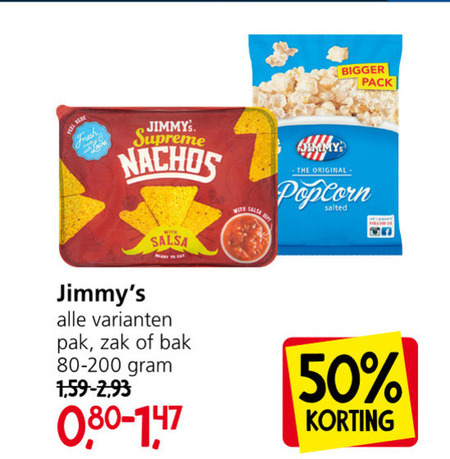 jimmys   chips, popcorn folder aanbieding bij  Jan Linders - details