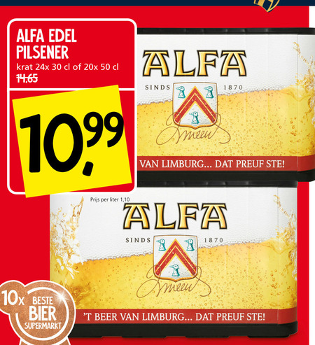 Alfa   krat bier folder aanbieding bij  Jan Linders - details