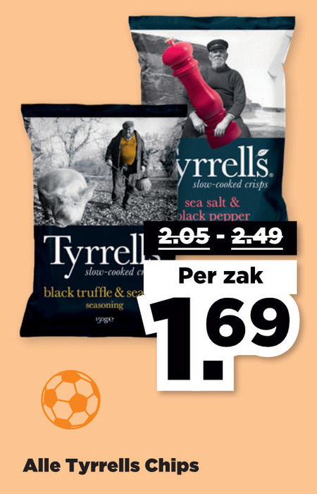 Tyrells   chips folder aanbieding bij  Plus - details