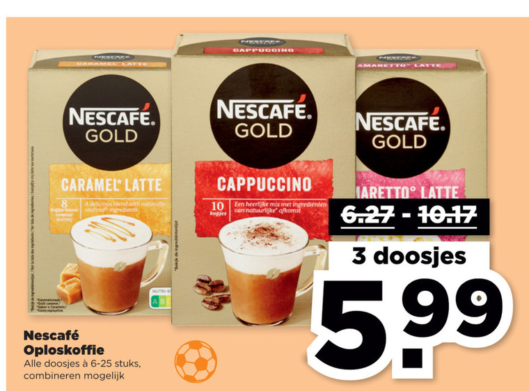 Nescafe   oploskoffie folder aanbieding bij  Plus - details