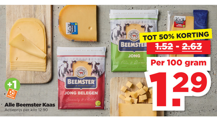 Beemster   kaas, kaasplakken folder aanbieding bij  Plus - details