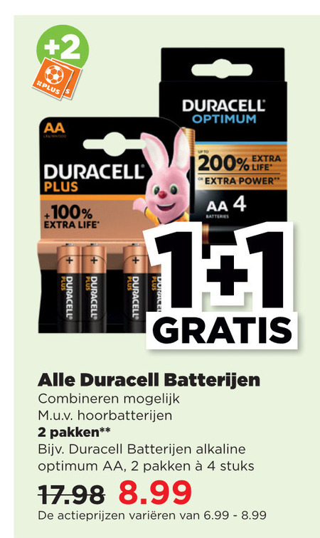 Duracell   batterij folder aanbieding bij  Plus - details