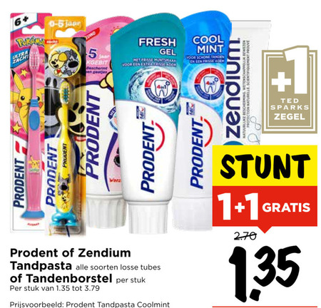 Zendium   tandpasta, tandenborstel folder aanbieding bij  Vomar - details