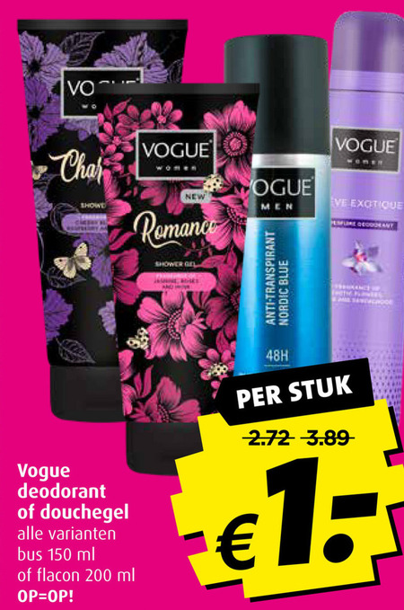 Vogue   douchegel, deodorant folder aanbieding bij  Boni - details