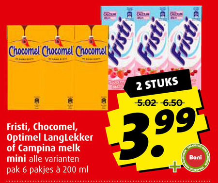 Campina   chocolademelk, drinkyoghurt folder aanbieding bij  Boni - details