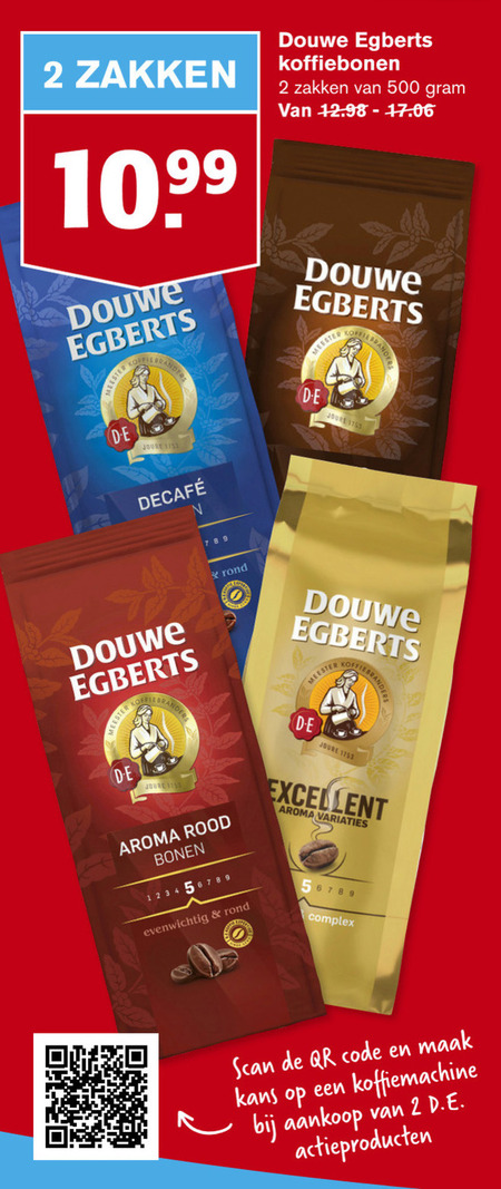 Douwe Egberts   koffiebonen folder aanbieding bij  Hoogvliet - details