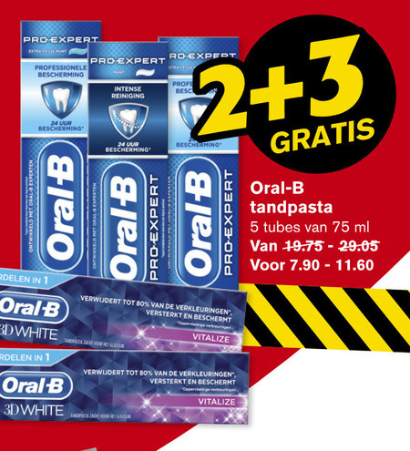 Oral-B   tandpasta folder aanbieding bij  Hoogvliet - details