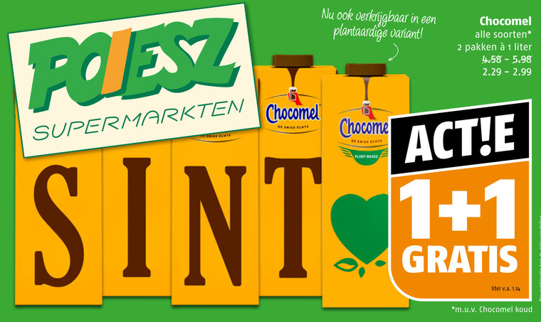 Chocomel   chocolademelk folder aanbieding bij  Poiesz - details