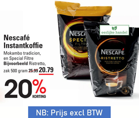 Nescafe   oploskoffie folder aanbieding bij  Sligro - details