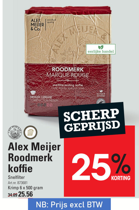 Alex Meijer   koffie folder aanbieding bij  Sligro - details