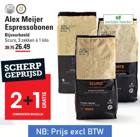 Alex Meijer   koffiebonen folder aanbieding bij  Sligro - details