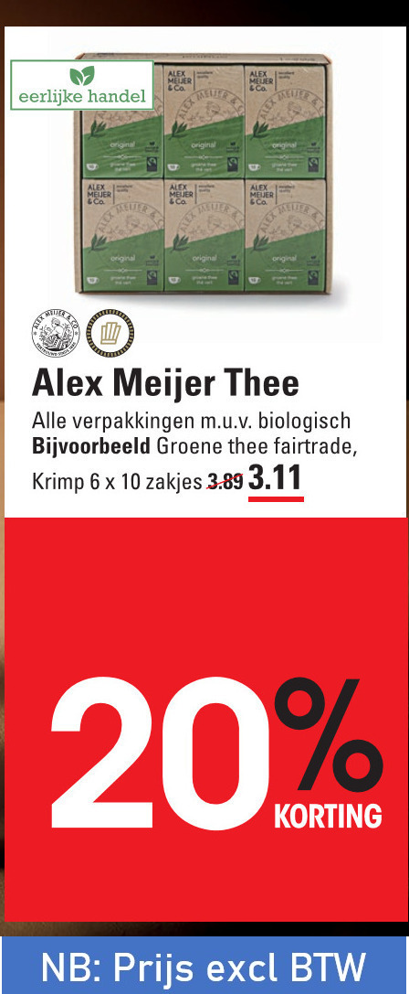 Alex Meijer   thee folder aanbieding bij  Sligro - details