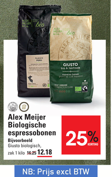 Alex Meijer   koffiebonen folder aanbieding bij  Sligro - details