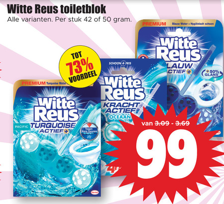 Witte Reus   toiletblok folder aanbieding bij  Dirk - details