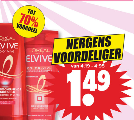 Elvive   shampoo, conditioner folder aanbieding bij  Dirk - details