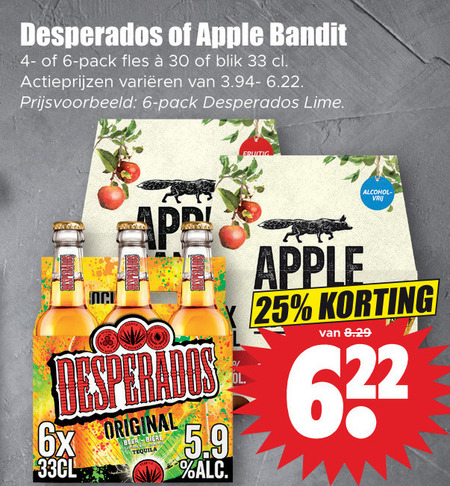 Desperados   speciaalbier, appelcider folder aanbieding bij  Dirk - details