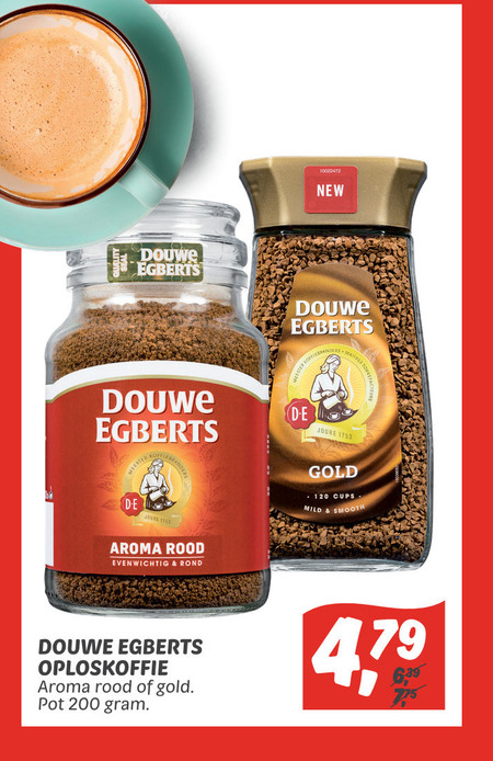 Douwe Egberts   oploskoffie folder aanbieding bij  Dekamarkt - details