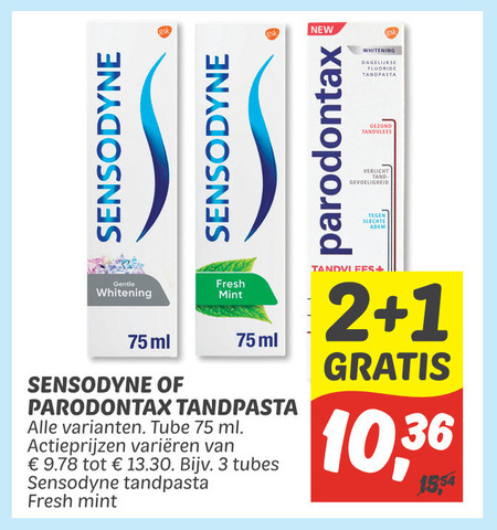 Sensodyne   tandpasta folder aanbieding bij  Dekamarkt - details