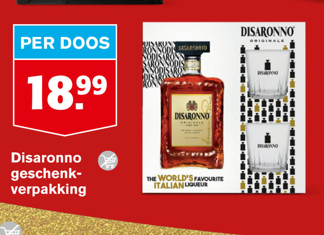 Disaronno   amaretto folder aanbieding bij  Hoogvliet - details