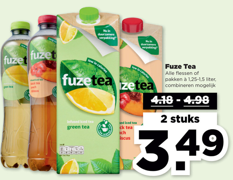 Fuze Tea   ice tea folder aanbieding bij  Plus - details