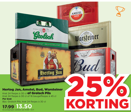 Warsteiner   krat bier folder aanbieding bij  Plus - details