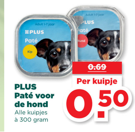 Plus Huismerk   hondenvoer folder aanbieding bij  Plus - details