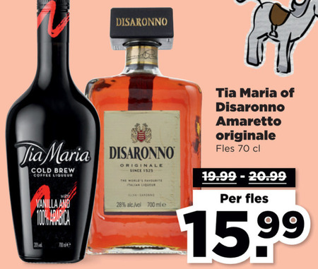 Disaronno   amaretto, likeur folder aanbieding bij  Plus - details