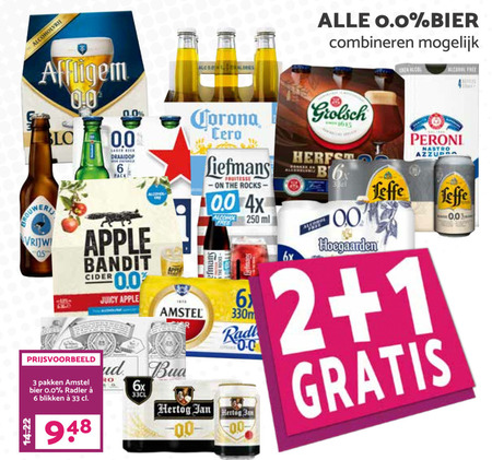 Heineken 0.0   blikje bier folder aanbieding bij  MCD Supermarkt Basis - details