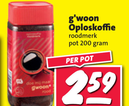 Gwoon   oploskoffie folder aanbieding bij  Nettorama - details