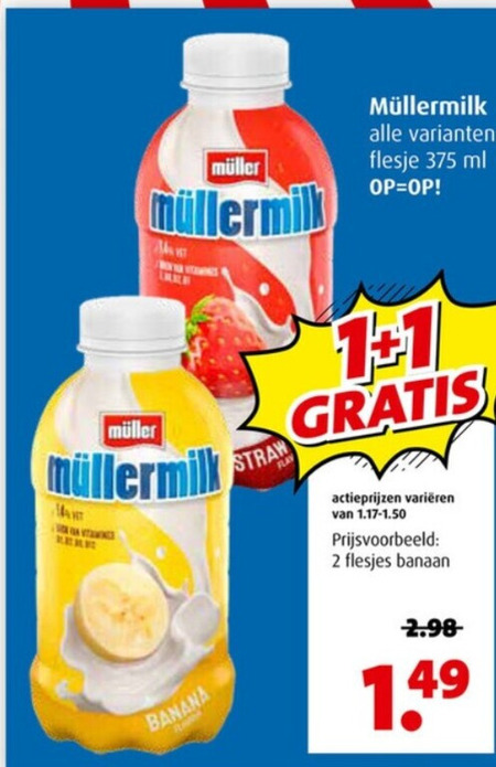 Mullermilk   chocolademelk folder aanbieding bij  Boni - details