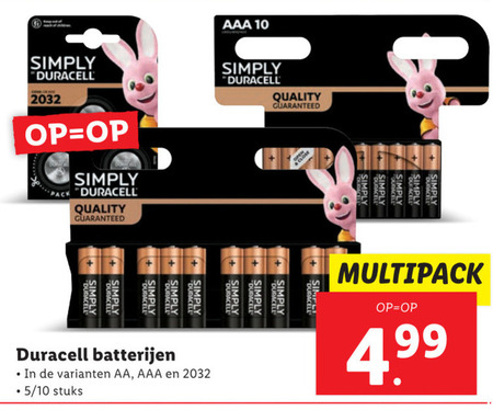 Duracell   batterij folder aanbieding bij  Lidl - details