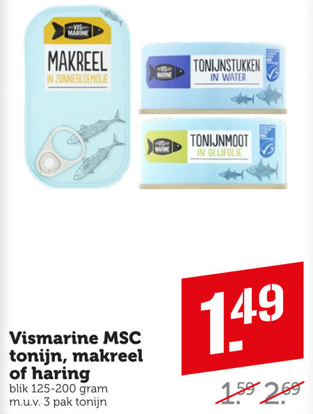 Vis Marine   tonijn in blik, haring folder aanbieding bij  Coop - details