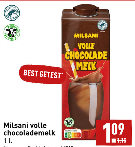 Milsani   chocolademelk folder aanbieding bij  Aldi - details