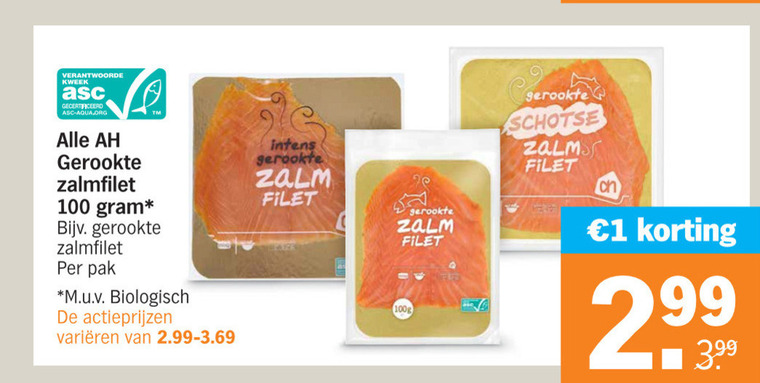 Albert Heijn Huismerk   gerookte zalmfilet folder aanbieding bij  Albert Heijn - details