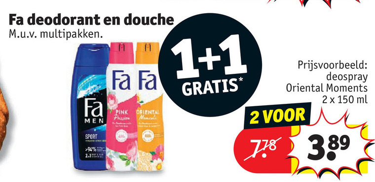 Fa   douchegel, deodorant folder aanbieding bij  Kruidvat - details