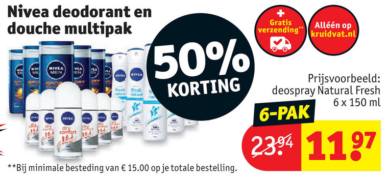 Nivea   douchegel, deodorant folder aanbieding bij  Kruidvat - details