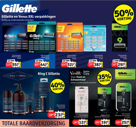 Gillette   scheermesjes folder aanbieding bij  Kruidvat - details