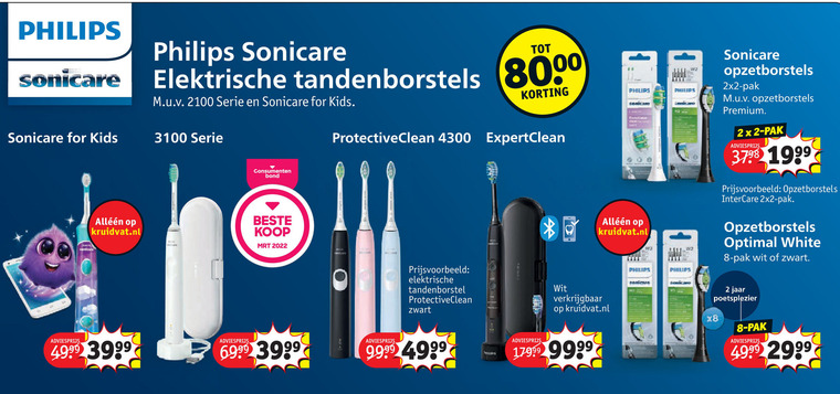 Philips   opzetborstel, electrische tandenborstel folder aanbieding bij  Kruidvat - details