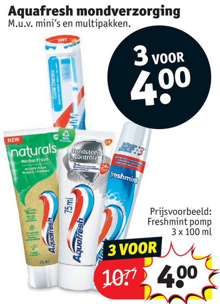 Aquafresh   tandpasta, tandenborstel folder aanbieding bij  Kruidvat - details