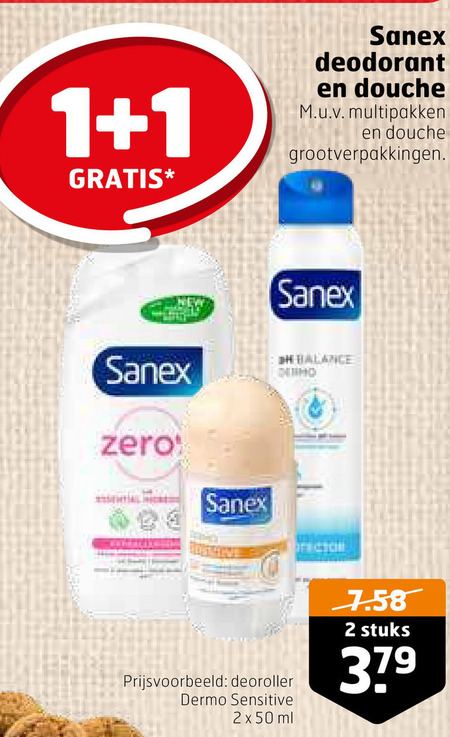 Sanex   deodorant, douchegel folder aanbieding bij  Trekpleister - details