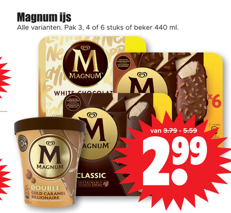 Magnum   ijsspecialiteit, ijslollies folder aanbieding bij  Dirk - details