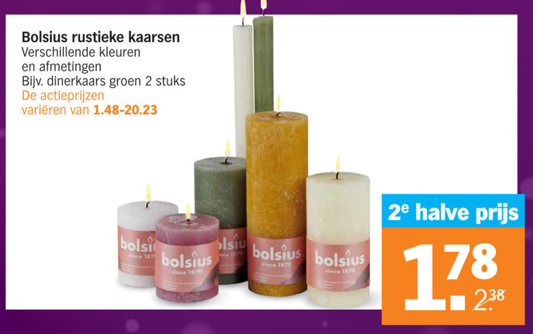 Bolsius rustieke folder aanbieding bij Albert -