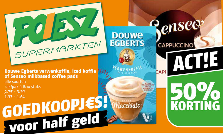 Douwe Egberts   koffiepad, oploskoffie folder aanbieding bij  Poiesz - details