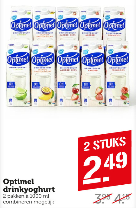 Optimel   drinkyoghurt folder aanbieding bij  Coop - details